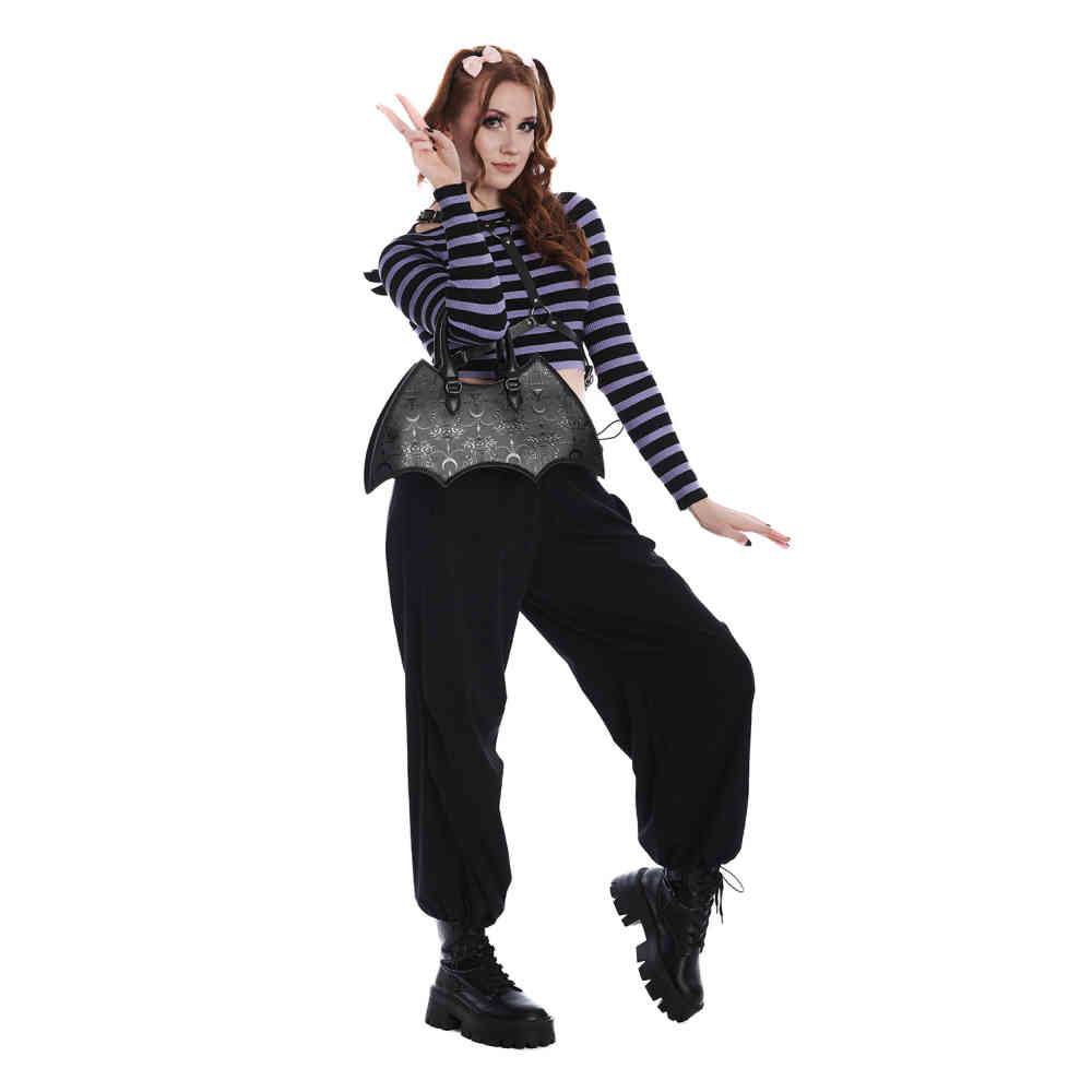 Banned - Frances Striped Jumper - Purple/Black